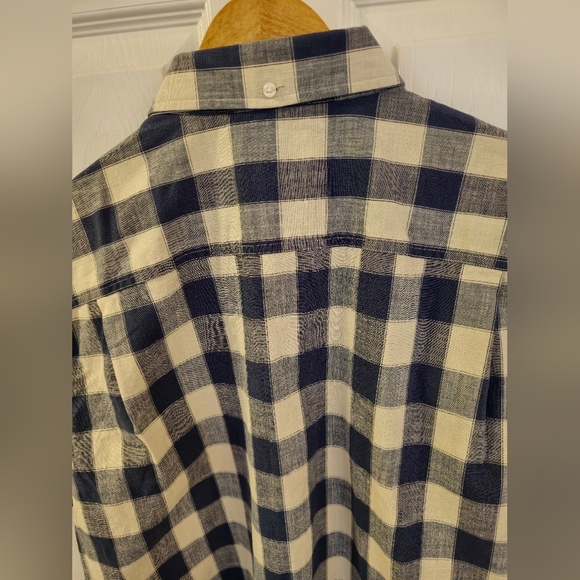 NWT L.L. Bean Men's Vintage Indigo Blue Plaid Short Sleeve  Shirt Size XL - Picture 8 of 15